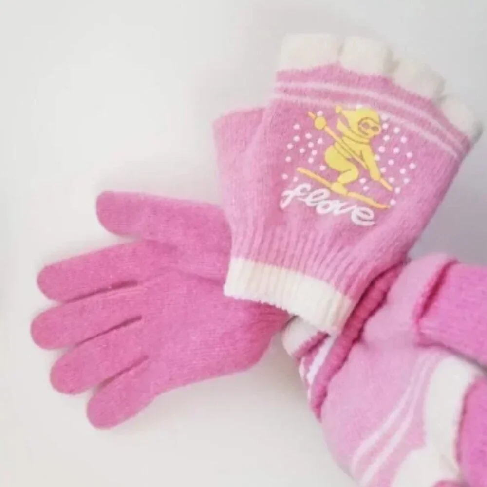 Set of 3 NEW Multicolor Double Layered 2 in 1 Wool Blend Cozy Warm Gloves Medium